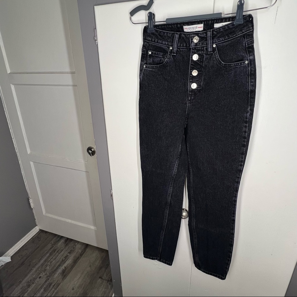 Guess 90’s skinny highrise buttonfly black jeans size 24